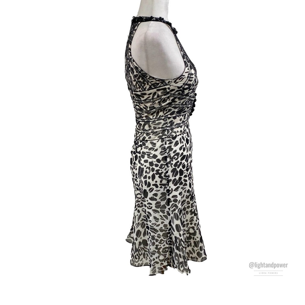Escada Animal Print Sequin Beaded Dress Sz 32 EUC - Picture 7 of 12